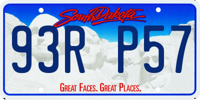 SD license plate 93RP57