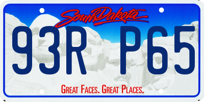 SD license plate 93RP65