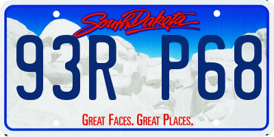 SD license plate 93RP68