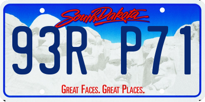SD license plate 93RP71