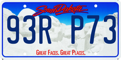 SD license plate 93RP73