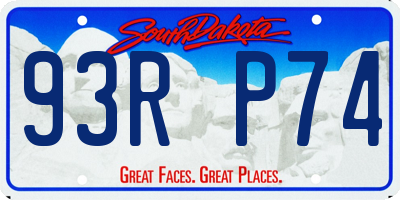 SD license plate 93RP74