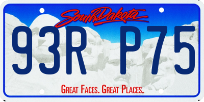 SD license plate 93RP75