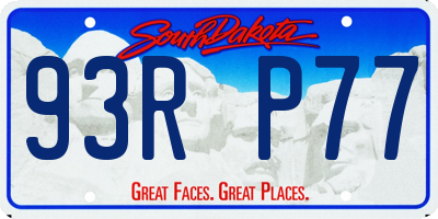SD license plate 93RP77