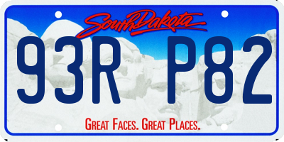 SD license plate 93RP82