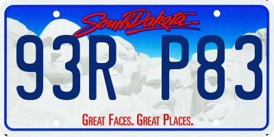 SD license plate 93RP83