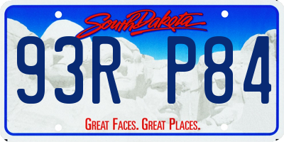 SD license plate 93RP84
