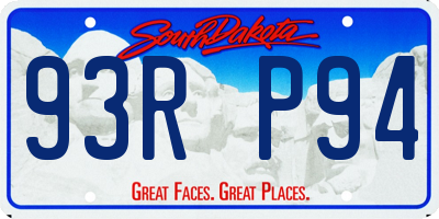 SD license plate 93RP94