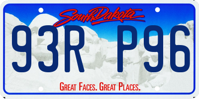 SD license plate 93RP96