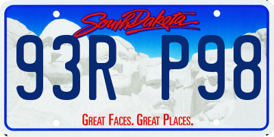 SD license plate 93RP98