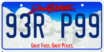 SD license plate 93RP99