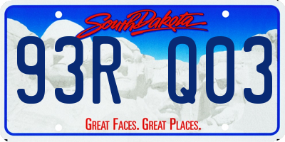 SD license plate 93RQ03
