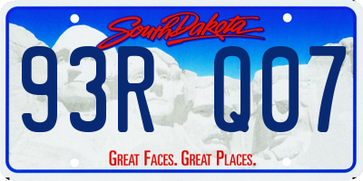 SD license plate 93RQ07