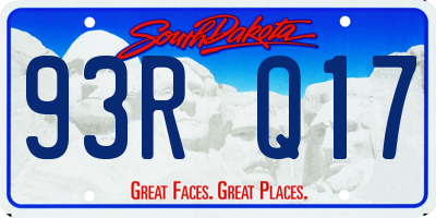 SD license plate 93RQ17