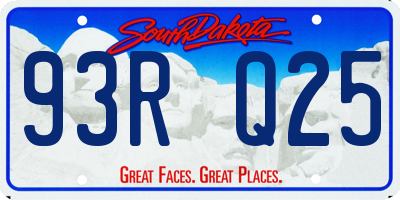 SD license plate 93RQ25