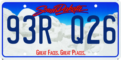 SD license plate 93RQ26