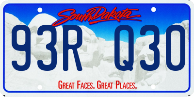 SD license plate 93RQ30