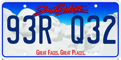 SD license plate 93RQ32