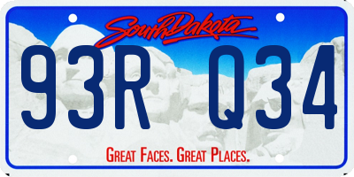 SD license plate 93RQ34