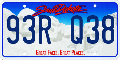 SD license plate 93RQ38