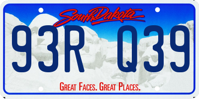 SD license plate 93RQ39