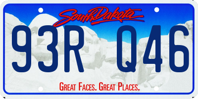 SD license plate 93RQ46