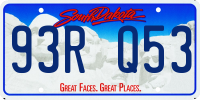 SD license plate 93RQ53