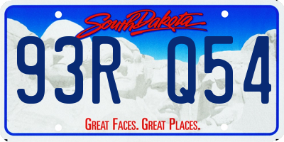 SD license plate 93RQ54