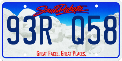 SD license plate 93RQ58