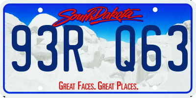 SD license plate 93RQ63