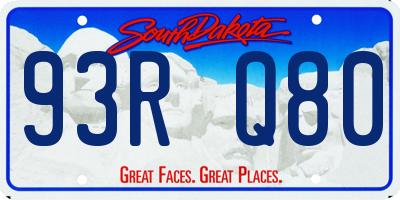 SD license plate 93RQ80