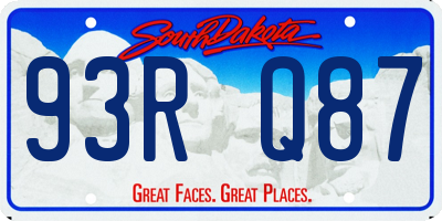 SD license plate 93RQ87