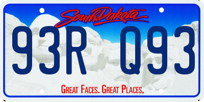 SD license plate 93RQ93