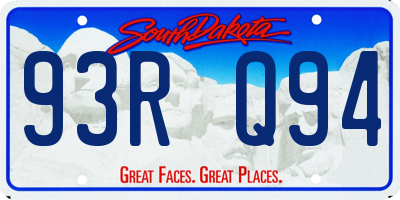 SD license plate 93RQ94