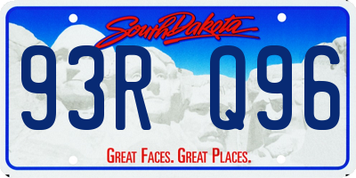 SD license plate 93RQ96