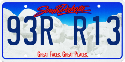 SD license plate 93RR13