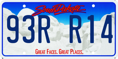 SD license plate 93RR14