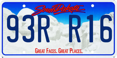 SD license plate 93RR16