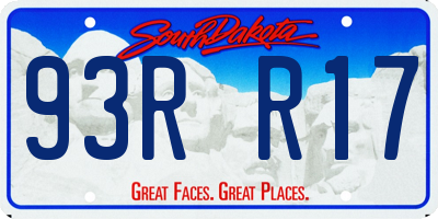 SD license plate 93RR17
