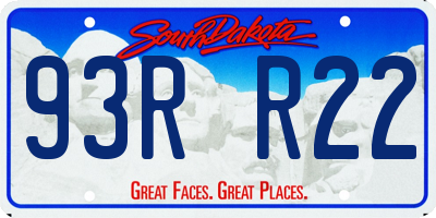 SD license plate 93RR22
