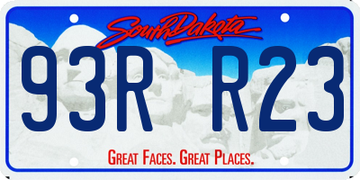 SD license plate 93RR23