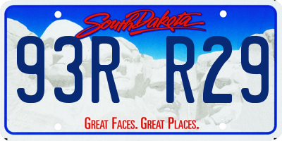SD license plate 93RR29