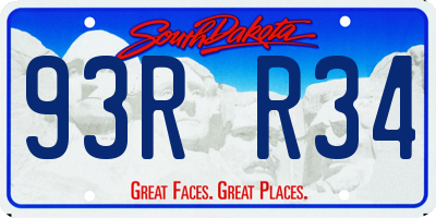 SD license plate 93RR34