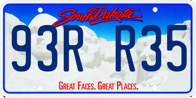 SD license plate 93RR35