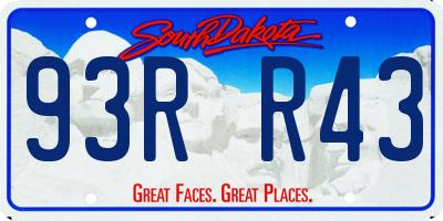 SD license plate 93RR43
