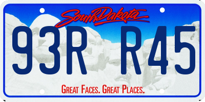 SD license plate 93RR45