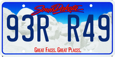 SD license plate 93RR49