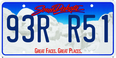 SD license plate 93RR51
