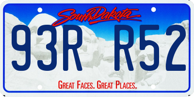 SD license plate 93RR52