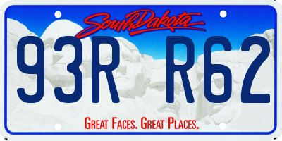 SD license plate 93RR62